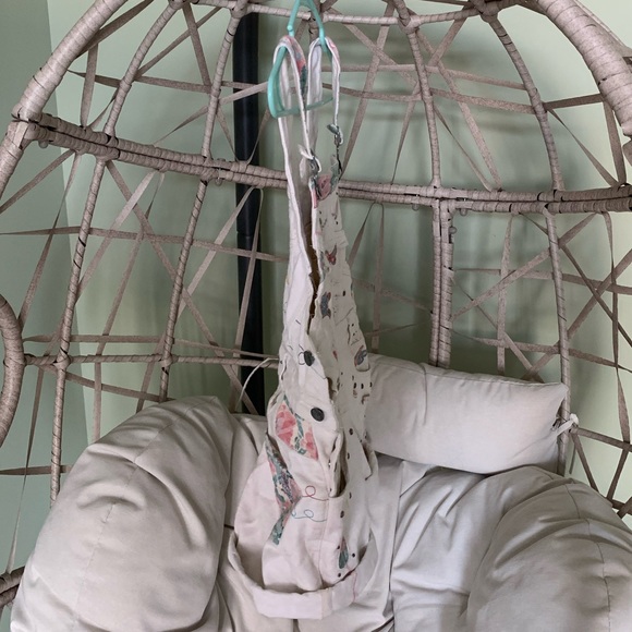 “Kidcore” Vintage white jean romper overalls - white overalls - Jean shortalls - Picture 6 of 10